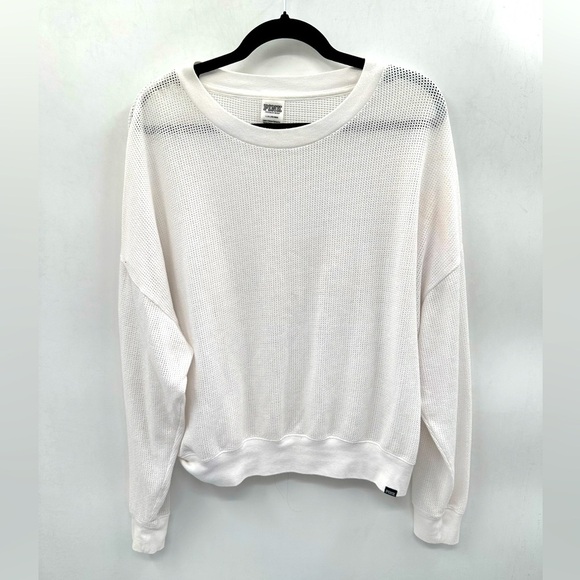 PINK Victoria's Secret white net dolman sleeve oversized woman cotton tunic L - Picture 1 of 11